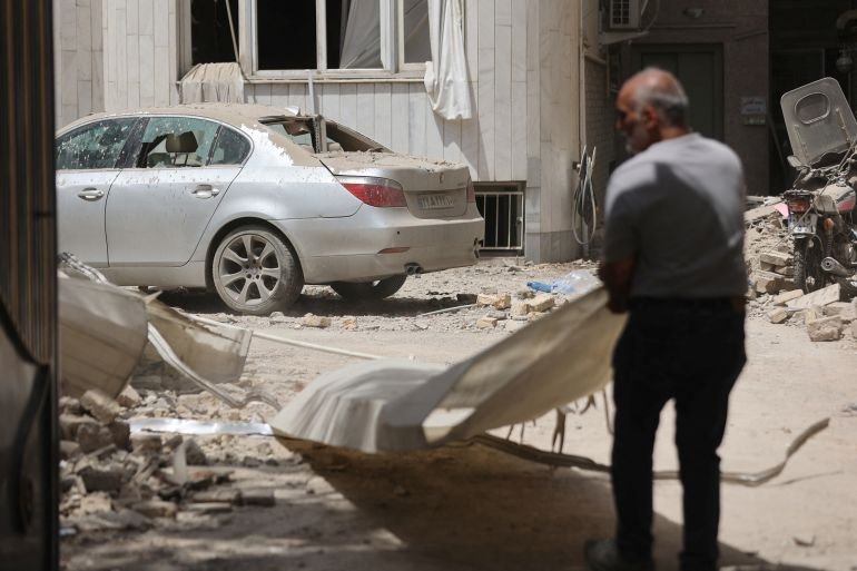 Damaged vehicle in Tehran
