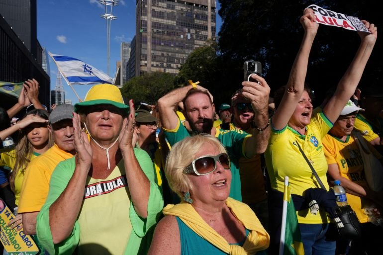 Supporters rally for Jair Bolsonaro in Sao Paulo