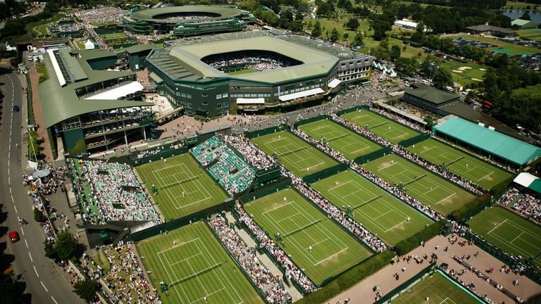 Aerial view of the All England Club.